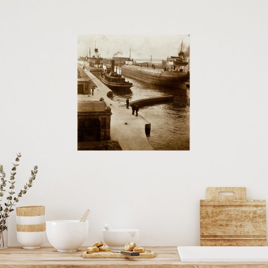 Whalebacks in den Sooklappen, Sault Ste. Marie, MI Poster (Küche)