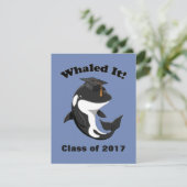 Whaled It Class of 2017 Niedlich Orca Killer Whale Einladung (Stehend Vorderseite)