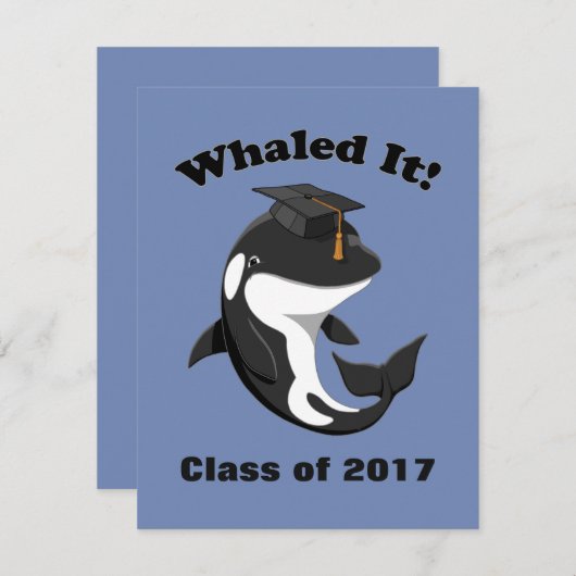 Whaled It Class of 2017 Niedlich Orca Killer Whale Einladung (Vorne/Hinten)