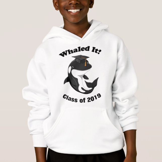 Whaled It Class of 2019 Niedlich Orca Killer Wal Hoodie (Vorderseite)