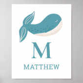 Whalentier. Kinderzimmer Baby Boy naugram Poster (Vorne)