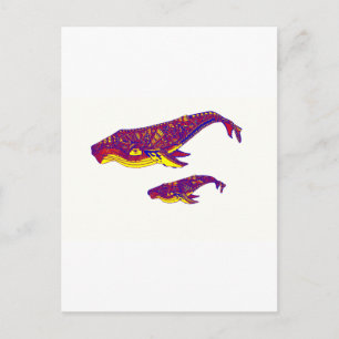 Whales Art Postkarte