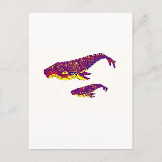 Whales Art Postkarte (Vorderseite)