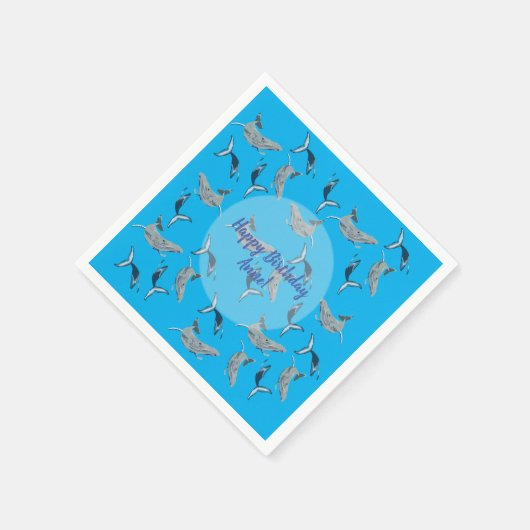 Whales Art Serviette (Ecke)