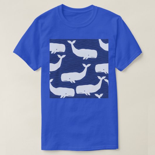Whales Blau und Weiße Wale T-Shirt (Design vorne)