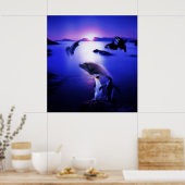 Whales-Delphine-Pinguine Poster (Küche)