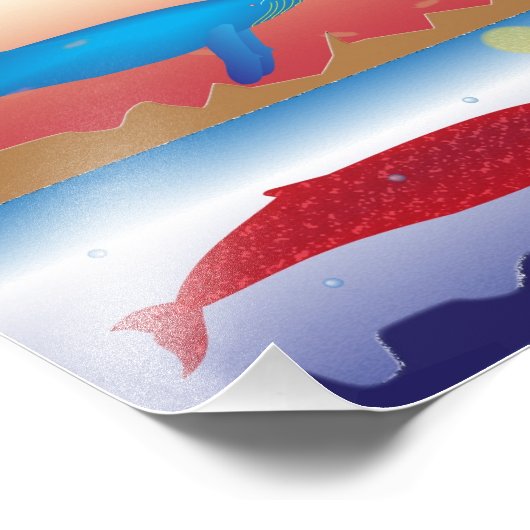 Whales Foto Print (Ecke)