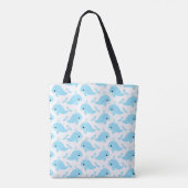 Whales Illustration Pattern Printed Tote Bag Whale Tasche (Rückseite)