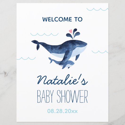 Whales Nautical Under Sea Baby Dusche Empfang (Vorderseite)