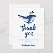 Whales Nautical Under Sea Baby Shower Danke (Vorne/Hinten)