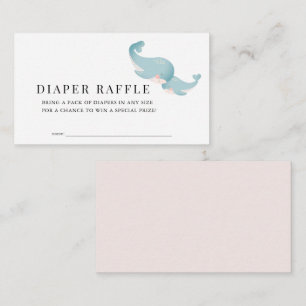 Whales Pink Baby Dusche Windelwanne Raffle Ticket Begleitkarte