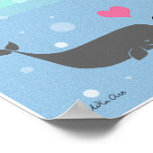 Whales Poster Niedlich Whale Paare Kunst im Wasser (Ecke)