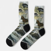 Whales, Seals and Walruses, Vintage Marine Animals Socken (Linkes Detail)