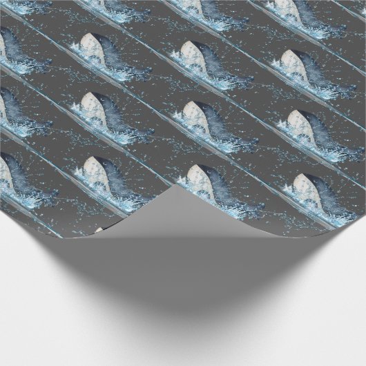 Whales Splashing Geschenkpapier (Ecke)