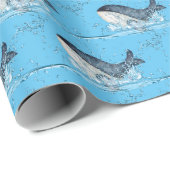 Whales Splashing Geschenkpapier (Rolleneckpunkt)