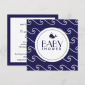 Whales Tale & Wavy Marine Einladung (Vorne/Hinten)