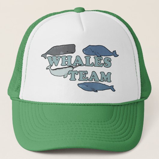 Whales Team Environmental Whale Lover Green Truckerkappe (Vorderseite)