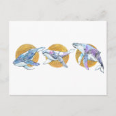 Whales Trio Fly Float and Dream A Postkarte (Vorderseite)