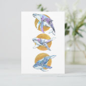 Whales Trio Fly Float and Dream Dankeskarte (Stehend Vorderseite)