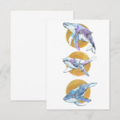 Whales Trio Fly Float and Dream Dankeskarte (Vorne/Hinten)