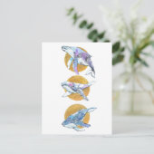 Whales Trio Fly Float und Dream B Postkarte (Stehend Vorderseite)