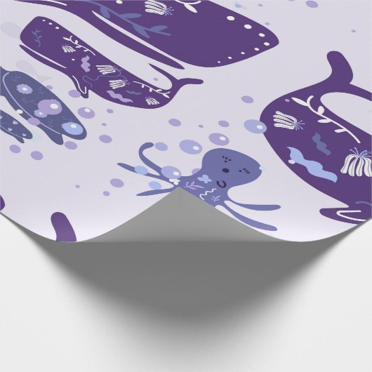 Whales, Turtles & Octopus Geschenkpapier (Ecke)