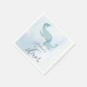 Whales Watercolor Blue Boy Baby Dusche Serviette (Ecke)