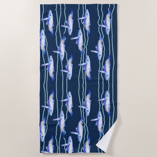 Whales Waves  Strandtuch (Vorderseite)