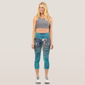 Whalesisiertes Hochverschwendetes Frauenkapris Capri Leggings (Vorderseite)