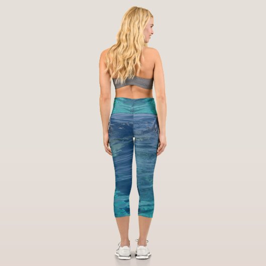 Whalesisiertes Hochverschwendetes Frauenkapris Capri Leggings (Rückseite)