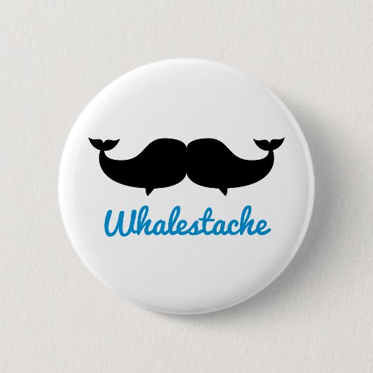 Whalestache Schnurrbartwale Button (Vorderseite)