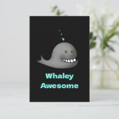 Whaley Awesome Funny Whale Pun Design Dankeskarte (Stehend Vorderseite)