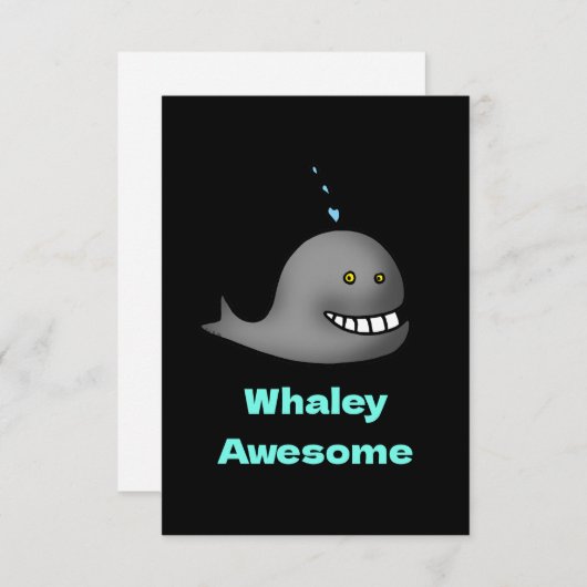 Whaley Awesome Funny Whale Pun Design Dankeskarte (Vorne/Hinten)