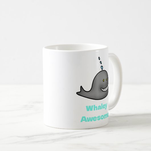 Whaley Awesome Funny Whale Pun Design Kaffeetasse (VorderseiteRechts)