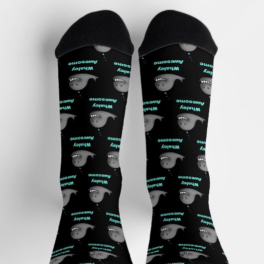 Whaley Awesome Funny Whale Pun Design Socken (Oben)