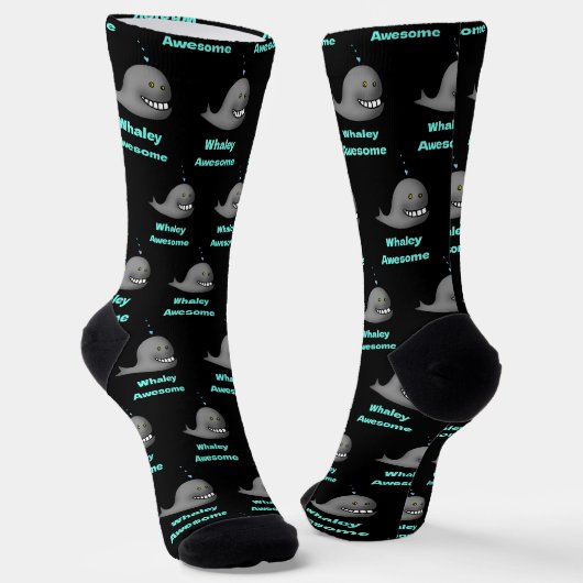 Whaley Awesome Funny Whale Pun Design Socken (Gewinkelt)
