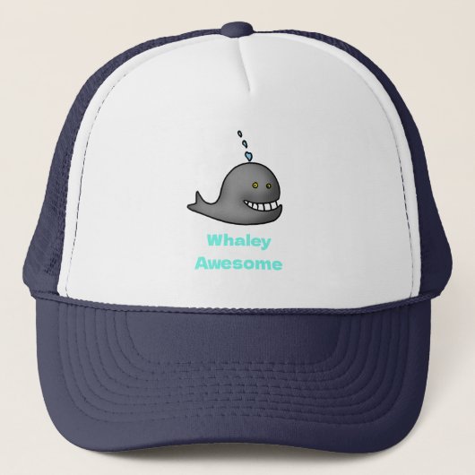 Whaley Awesome Funny Whale Pun Design Truckerkappe (Vorderseite)