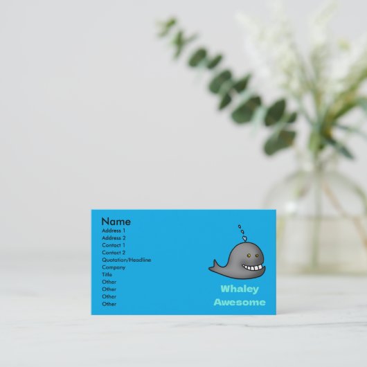 Whaley Awesome Funny Whale Pun Design Visitenkarte (Stehend Vorderseite)