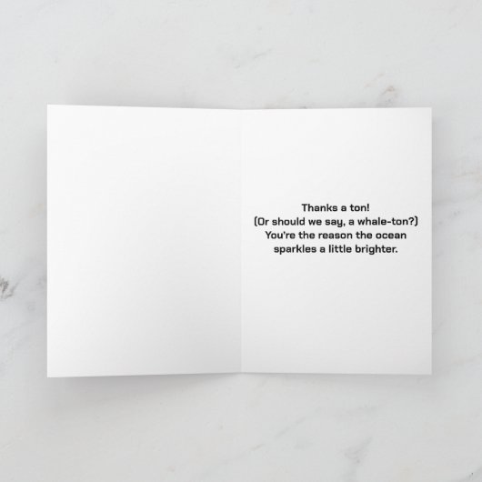 Whaley Phantastisch Funny Danke Karte (Innenseite)