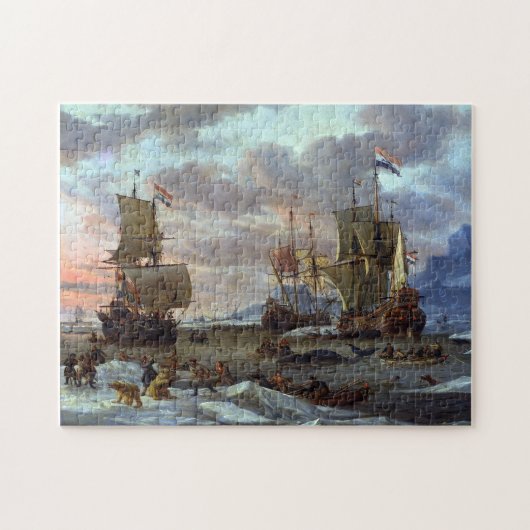 Whaling Grounds Arctic Ocean Abraham Storck 1654 Puzzle (Horizontal)