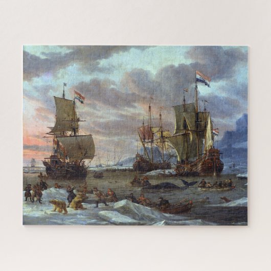 Whaling Grounds Arctic Ocean Abraham Storck 1654 Puzzle (Horizontal)