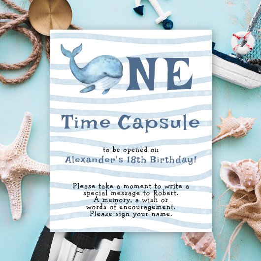 Whaltime Kapsel 1. Geburtstag Poster