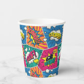 Wham! Bam! - Retro-Comic Explosionen Pop Art Pappbecher (Vorderseite)