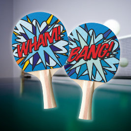 WHAM BANG Fun Retro Comic Pop Art Tischtennis Schläger