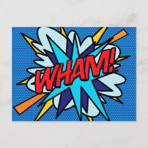 WHAM BANG Spaß Retro-Comic- Pop-Art Postkarte