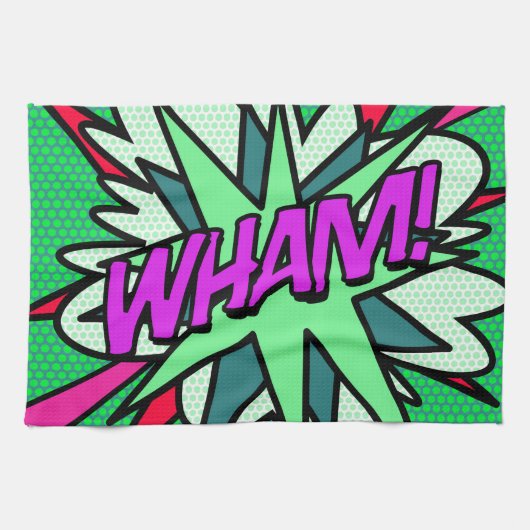 WHAM Comic-Book Cool Modern Geschirrtuch (Horizontal)