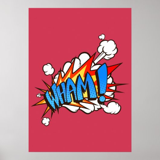 Wham Comic Book Funny Sound Effects Poster (Vorne)