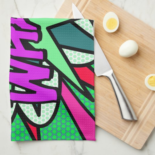 WHAM Comic Buch Cool Modern Geschirrtuch (Viertel Falte)