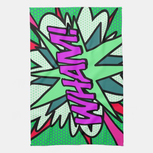 WHAM Comic Buch Cool Modern Geschirrtuch (Vertikal)