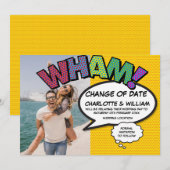 WHAM Foto Terminänderung verschoben Comic Buch Save The Date (Vorne/Hinten)